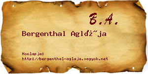 Bergenthal Aglája névjegykártya